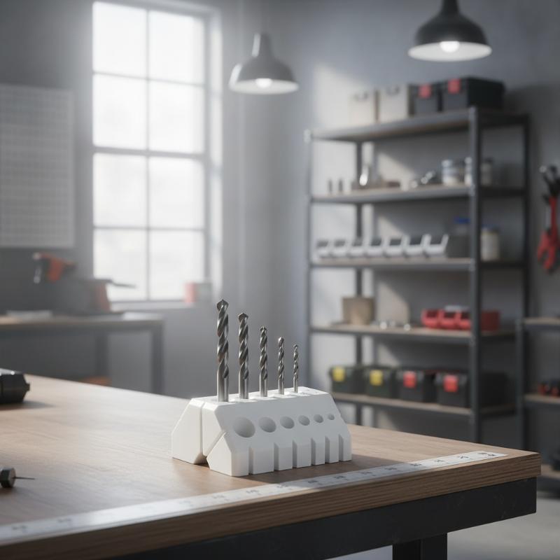 Home Improvement Mark - ガレージでのDIYや家庭での改修作業に最適な、傷防止加工が施され、サイズが明確に表示された透明なグリーンプラスチック製ドリルビット収納ホルダー。