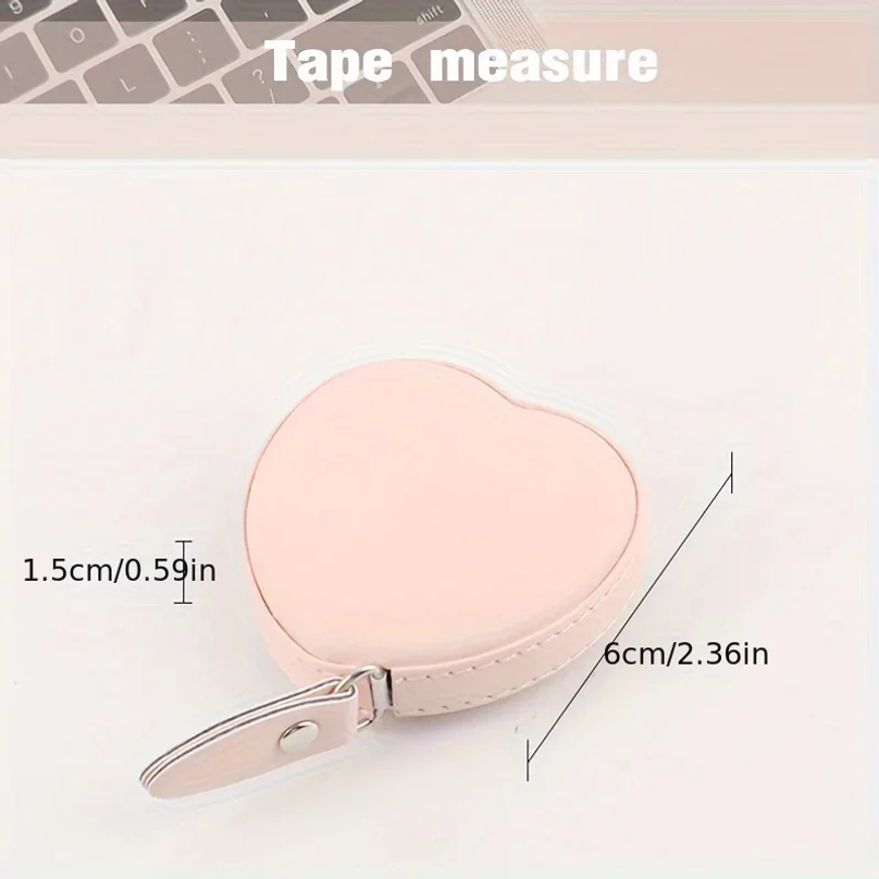 多機能PUレザー製ピンクのラブ柄小型メジャー - 家庭用ウエ - Tape Measure のレビューと価格