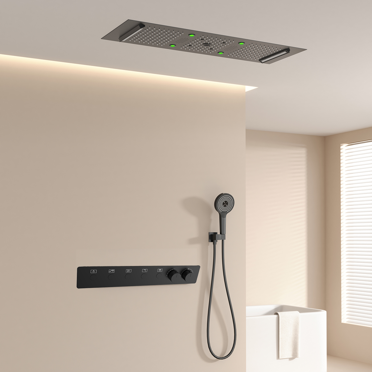 300×900mm 浴室天井LEDサーモスタット式スマートシ - Faucet のレビューと価格