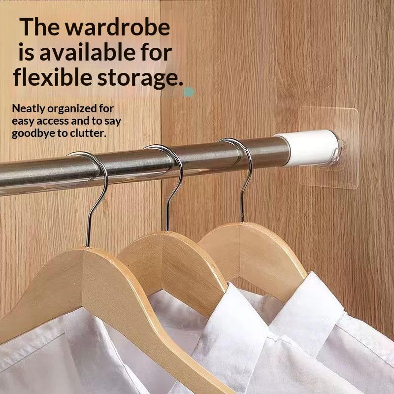 N$ 4個入り 透明粘着式カーテンロッド用ブラケット。穴あけ - Curtain Rods のレビューと価格