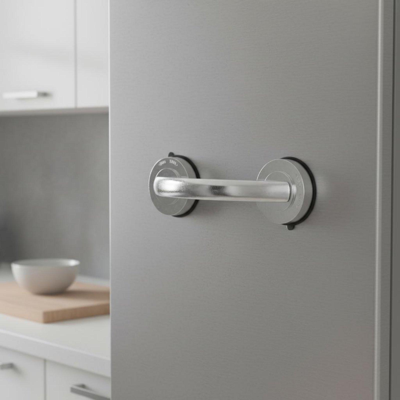 白いプラスチック製の吸盤式引き出しハンドル。ガラス製の引き戸 - Door Handle のレビューと価格